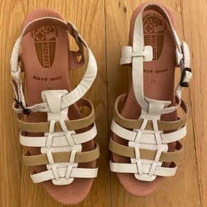 Comfy Worishofer Wedge Sandal, Pink/White/Tan, 37